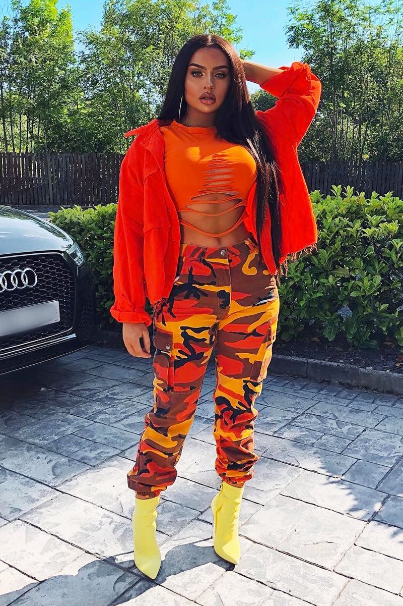 Orange Slashed Crop Top - Kaiya-Crop Tops