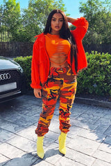 Orange Slashed Crop Top - Kaiya-Crop Tops