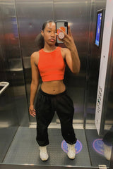 Orange Slinky Crop Top - Jaira-Crop Tops