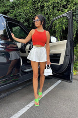 Orange Slinky Crop Top - Jaira-Crop Tops