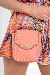 Orange Studded Cross Body Bag - Aamina-Bags