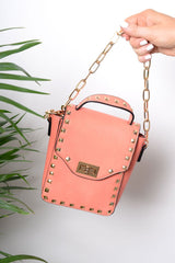 Orange Studded Cross Body Bag - Aamina-Bags