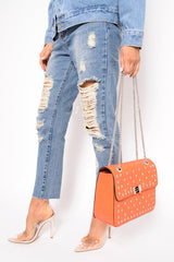 Orange Studded Cross Body Bag - Orba-Bags