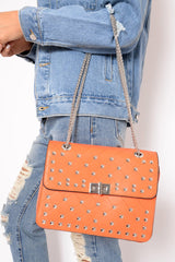 Orange Studded Cross Body Bag - Orba-Bags
