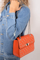 Orange Studded Cross Body Bag - Orba-Bags
