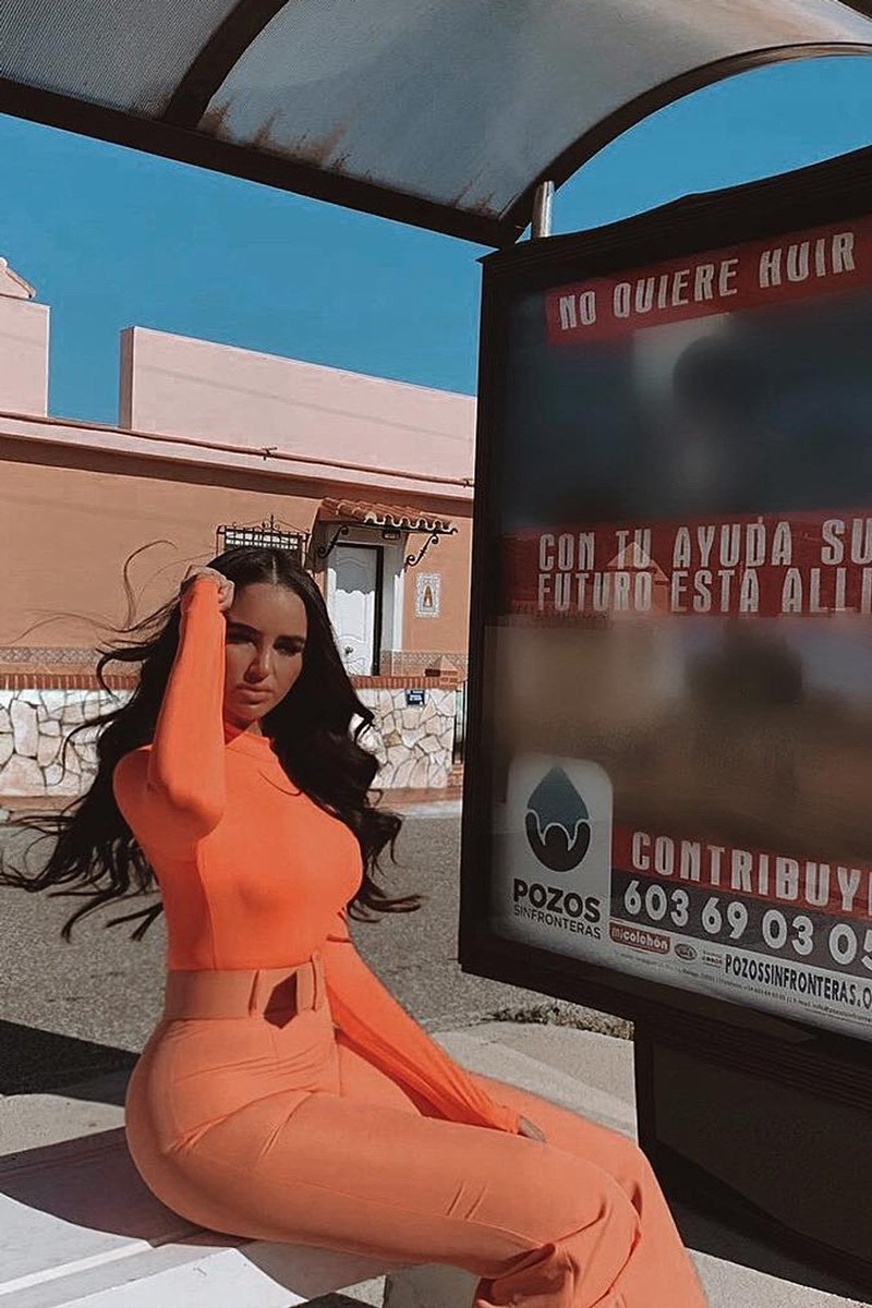 Orange Tailored Wide Leg Belted Trousers - Chenelle-Trousers