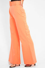 Orange Tailored Wide Leg Belted Trousers - Chenelle-Trousers