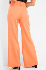 Orange Tailored Wide Leg Belted Trousers - Chenelle-Trousers