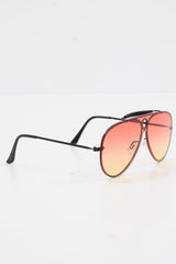 Orange Tinted Bar Aviator Sunglasses - Attie-Sunglasses