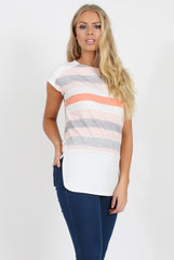 Orange and White Stripe Tee - Jayla-T-shirt