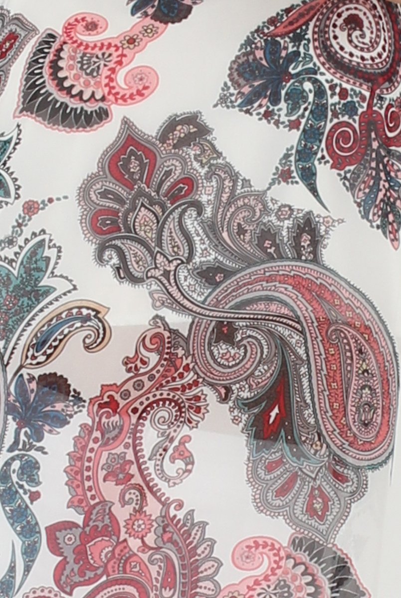 Paisley Print Long Side Slit Top - Sydney-Tops