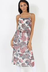 Paisley Print Long Side Slit Top - Sydney-Tops