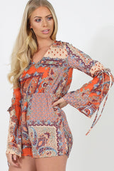 Paisley Print Playsuit - Amari-Playsuits