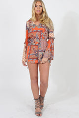 Paisley Print Playsuit - Amari-Playsuits