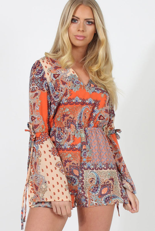 Paisley Print Playsuit - Amari