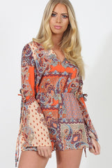 Paisley Print Playsuit - Amari-Playsuits