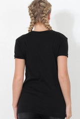 Paris Black Slogan Top-Tops