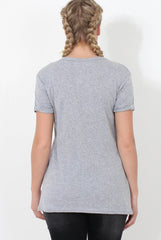 Paris Grey Slogan Top-Tops