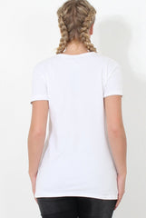Paris White Slogan Top-Tops