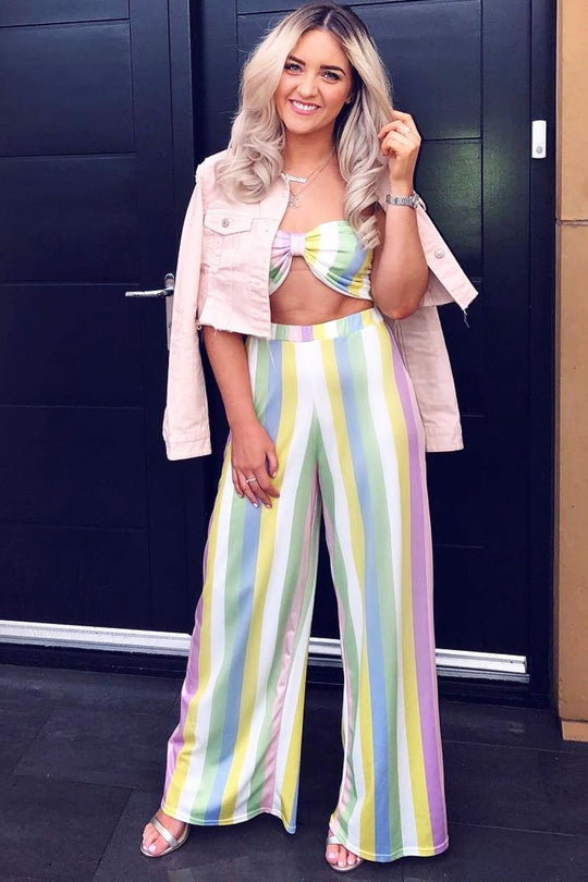Pastel Coloured Stripe Co-Ord Set - Haddy