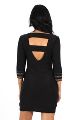 Patricia Black V Neck Shift Dress-Dresses