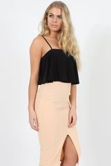 Peach High Waisted Midi Skirt - Bobbie-Skirts