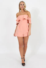 Peach Off The Should Fill Playsuit - Annalix-Playsuits