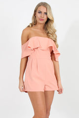 Peach Off The Should Fill Playsuit - Annalix-Playsuits