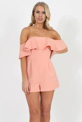 Peach Off The Should Fill Playsuit - Annalix-Playsuits