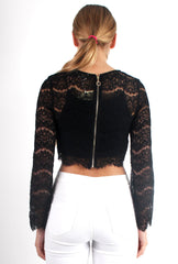 Penny Black Lace Crop Top-Tops
