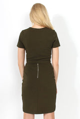 Phoebe Khaki Ribbed Mesh Two Piece-Co-ords