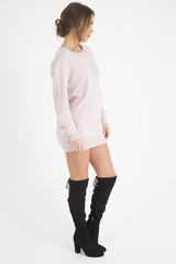Pink Acid Wash Jumper Dress - Cheryl-Jumper
