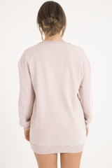 Pink Acid Wash Jumper Dress - Cheryl-Jumper
