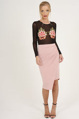 Pink Assymetric Skirt - Branna-Skirts