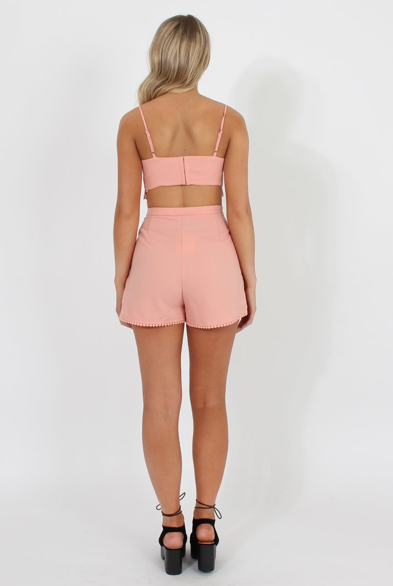Pink Aztec Trim Two Piece Set - Alby-Co-ords