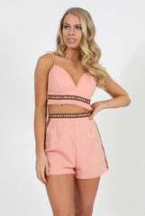 Pink Aztec Trim Two Piece Set - Alby-Co-ords