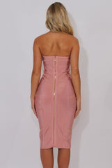 Pink Bandage Bandeau Midi Dress - Chrystelle-Dresses