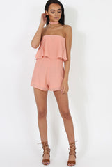 Pink Bandeau Choker Playsuit - Ellen-Playsuits
