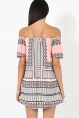 Pink & Black Print Bardot Dress - July-Dresses