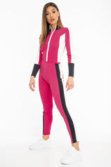Pink Black and White Striped Tracksuit - Cayla-Co-ords
