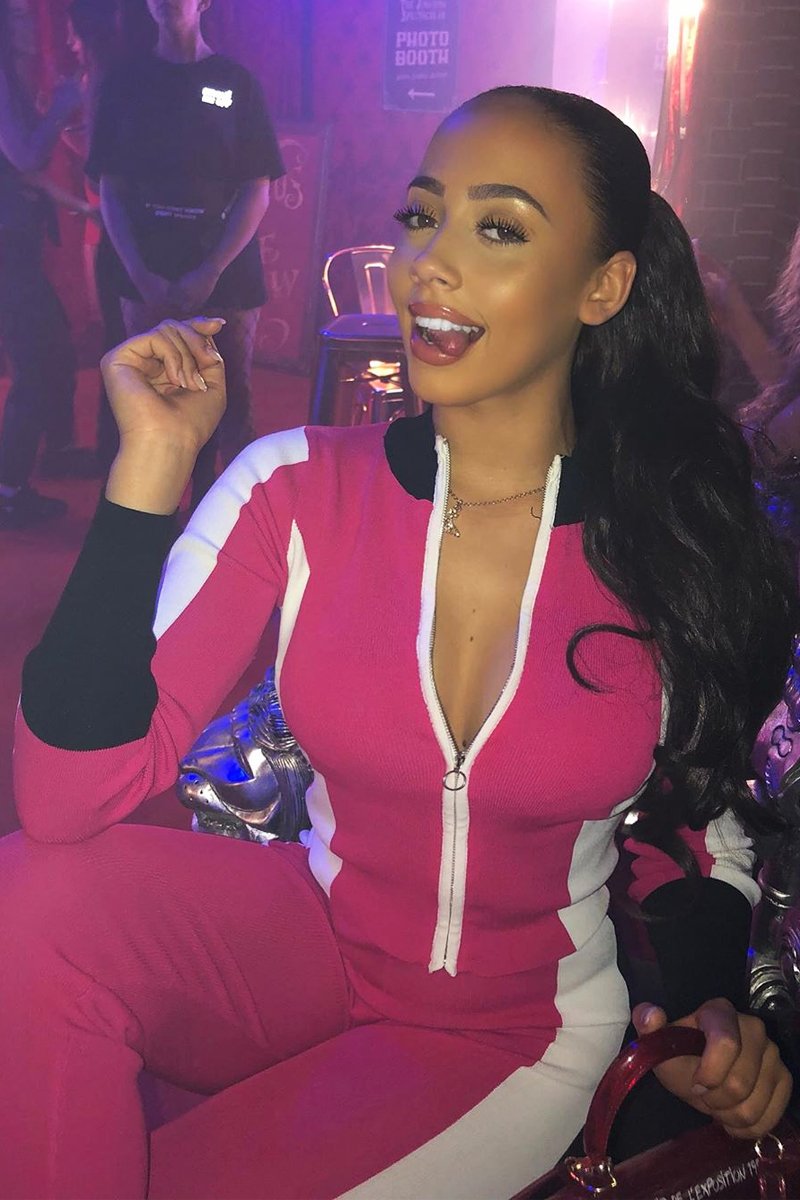 Pink Black and White Striped Tracksuit - Cayla-Co-ords