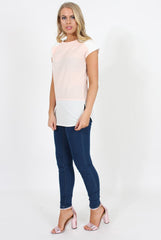 Pink Block Cap Sleeve Tee - Jayla-T-shirt