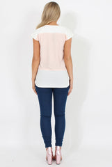 Pink Block Cap Sleeve Tee - Jayla-T-shirt