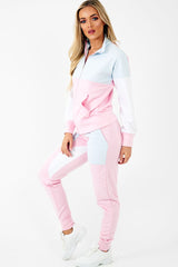 Pink Blue White Colour Block Tracksuit - Karalynn-Co-ords