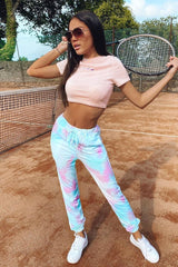 Pink Butterfly Ribbed Cropped T-shirt - Flissy-T-shirt