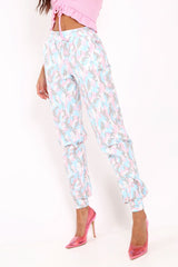 Pink Camo Ankle Cuff Cargo Pants - Jaquie-Trousers