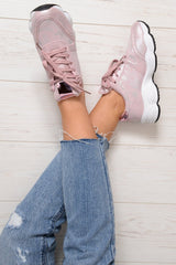 Pink Camo Lace Up Trainers - Adisa-Trainers