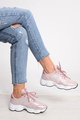 Pink Camo Lace Up Trainers - Adisa-Trainers