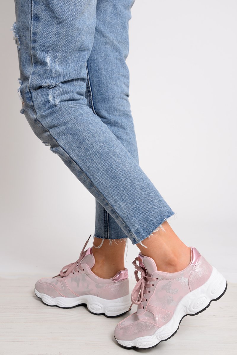 Pink Camo Lace Up Trainers - Adisa-Trainers