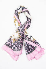 Pink Chain Print Scarf Headband - Zaylie-Hair